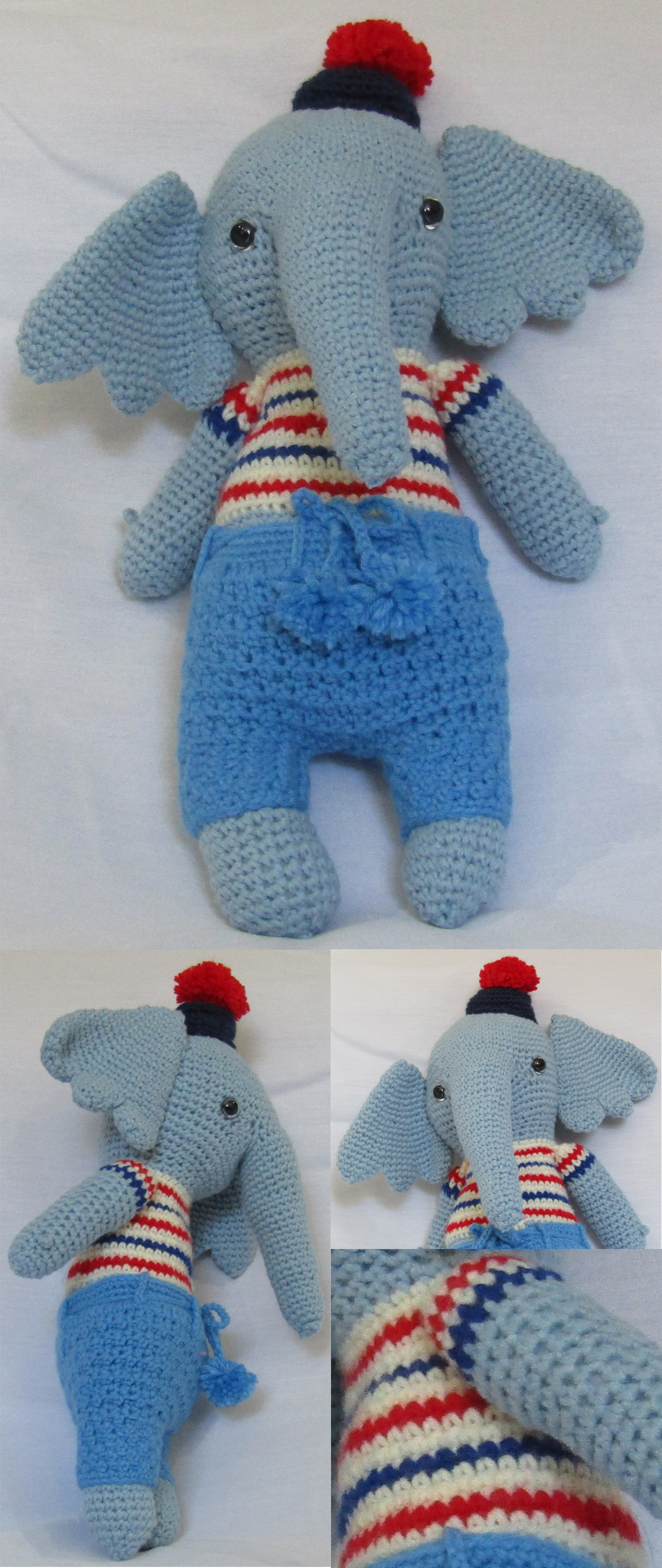 L'éléphant de Quenours d'Amour - Hauteur : 42 cm Largeur : 34 cm Prix : 40.00$ CDN Pour commander : quenoursdamour@gmail.com